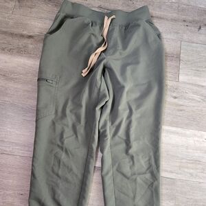 Figs High-Waist Zamora Joggers Scrub Pants Size Medium Petite Green Color
